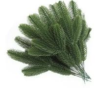 Pack of 50 Artificial Fir Branches, Christmas Decoration Branches, for Advent Wreath, Fir Garland, Christmas Tree, Table Decoration, Artificial Fir & DIY Crafts, Plastic Pine Leaves Like Real