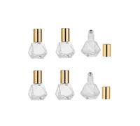 Pack Of 6 8 Ml Glass Roll-on Bottles Refillable Roller Bottle with Stainless Steel Roller Balls Polygonal Cosmetic Containers/YY