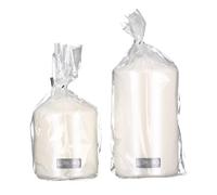 Pack of 6 Pillar candle, Wax, white, PU 6, H. 15 cm, D. 8 cm