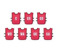 (Pack of 7) Mesh Netball Training Bibs (Youths, Adult) Youths Red Youths Red