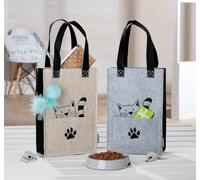 Pack of 8 Gift bag, Felt, beige, light gray, PU 8, 2 assorted, L. 8 cm, W. 20 cm, H. 30 cm