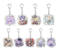 Pack of 9 Honkais Stars Rail Portachiavi Game Action Figures Cosplay Keychain Honkais Stars Rail Carino Ciondolo Acrilico Keyrings