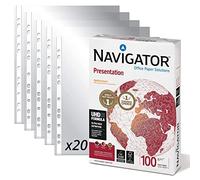 Pack Paquete de 500 Folios Navigator Universal A4 100gr + 20 Fundas Multitaladro Plástico para Folios, Paquete con Hojas Din A4 - Ofituria (500 hojas + 20 fundas)