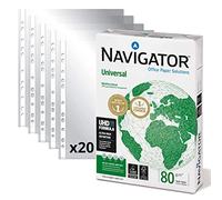 Pack Paquete de 500 Folios Navigator Universal A4 80gr + 20 Fundas Multitaladro Plástico para Folios, Paquete de Folios Din A4 - Ofituria (500 hojas + 20 fundas)