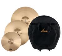 Pack Piatti Batteria SPLASH 12'' CRASH 16'' RIDE 18'' Set con Custodia Trolley