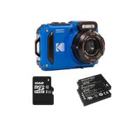 KODAK Pixpro Pack WPZ2 + 2 Batterie + 1 Scheda SD - Fotocamera Digitale Compatta 16M Pixel, Impermeabile fino a 15m, Antiurto, Video 720p, Schermo LCD 2,7 - Batteria Li-ION - Blu