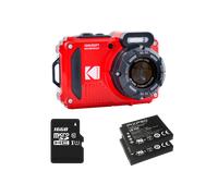 KODAK Pixpro Pack WPZ2 + 2 Batterie + 1 Scheda SD - Fotocamera Digitale Compatta 16M Pixel, Impermeabile fino a 15m, Antiurto, Video 720p, Schermo LCD 2,7 - Batteria Li-ION - Rosso