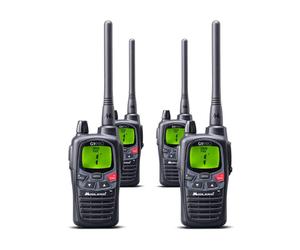 Pack Quartetto Midland G9 Pro Pack di 4 walkie-talkie con doppio pulsante PTT, perfetti per comunicare in coppia in modo 100% gratuito e illimitato!