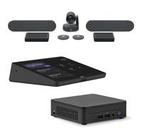 Pack sala grande Logitech Rally Plus & Tap + NUC i5 Soluzione completa per i tuoi meeting con telecamera, moduli microfono, tablet touchscreen e mini