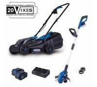 Pack Scheppach 20V IXES BC-MP320-X 32 cm + C-LT300-X 2 in 1