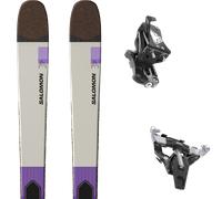 Pack sci alpinismo Salomon Mtn 96 Carbon Almond Milk/black/purple Opulence 26 + Attacchi Sci - Grigio / Nero / Viola - Größe 188 - 2026