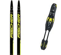 Pack sci di fondo Fischer Twin Skin Pro Medium 25 + Attacchi Sci - Nero / Giallo - Größe 202 - 2025