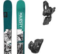 Pack sci Majesty Dirty Bear Pro 24 + Attacchi Sci - Verde / Nero / Bianco - Größe 176 - 2024