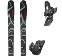 Pack sci Salomon Qst 100 Black/iceberg Green/equipe Red 27 + Attacchi Sci - Nero / Rosso / Grigio - Größe 172 - 2027