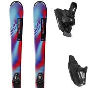 Pack sci Salomon Qst Jr S + C5 Gw J75 Pastel Neon Blue 3/poppy Red/black 26 - Rosso / Blu / Viola - Größe 120 - 2026