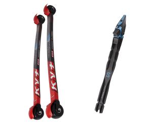 Pack skiroll Kv+ Rollerski Arrow Classic Carbon 25 + Attacchi Sci - Nero / Rosso - Größe unica - 2025