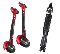Pack skiroll Kv+ Rollerski Arrow Skate Slow Carbon 25 + Attacchi Sci - Rosso / Nero - Größe unica - 2025