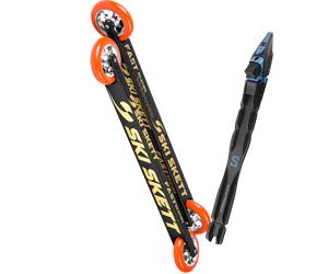 Pack skiroll Ski Skett Fast Skate Pro 25 + Attacchi Sci - Grigio / Rosso - Größe unica - 2025