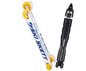 Pack skiroll Ski Skett Sport Skate Pv 25 + Attacchi Sci - Bianco / Blu - Größe unica - 2025