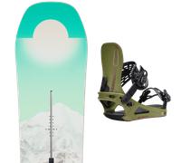 Pack snowboard Burton Feelgood W First Tracks 26 + Attacchi Sci - Verde / Grigio / Bianco - Größe 146 - 2026