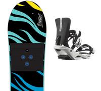 Pack snowboard Burton Mini Grom 27 + Attacchi Sci - Nero / Multicolore - Größe 100 - 2027