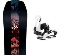 Pack snowboard Jones Mountain Twin Black/multi 26 + Attacchi Sci - Nero / Multicolore - Größe 162W - 2026