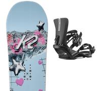 Pack snowboard K2 Medium 25 + Attacchi Sci - Blu / Rosa / Nero - Größe 158W - 2025