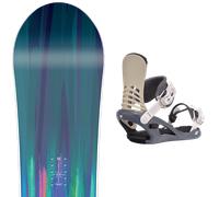 Pack snowboard Nitro Lectra Brush W 25 + Attacchi Sci - Verde / Viola / Blu - Größe 152 - 2025