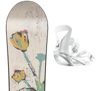 Pack snowboard Nitro Mercy W 25 + Attacchi Sci - Beige / Verde / Giallo - Größe 146 - 2025