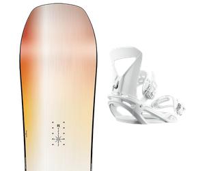 Pack snowboard Nitro Optisym W 25 + Attacchi Sci - Arancione / Blu / Bianco - Größe 142 - 2025