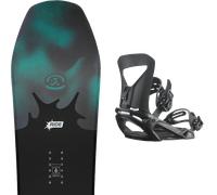 Pack snowboard Ride Deep Fake Black/blue 26 + Attacchi Sci - Nero / Giallo / Blu - Größe 159 - 2026