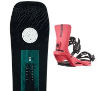 Pack snowboard Rome Ws Ravine 24 + Attacchi Sci - Nero / Verde - Größe 150 - 2024