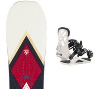 Pack snowboard Rossignol Meraki W 25 + Attacchi Sci - Beige / Nero / Rosso - Größe 150 - 2025