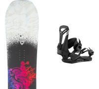 Pack snowboard Rossignol Sawblade White/black/multi 26 + Attacchi Sci - Grigio / Nero / Multicolore - Größe 160W - 2026
