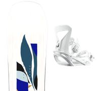 Pack snowboard Salomon Rumble Fish White/black/blue 25 + Attacchi Sci - Bianco / Blu - Größe 148 - 2025