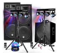 Pack Sono, 3200 W Dj MEGA BASSES, subwoofer biamplificato, 18", 46 cm, altoparlanti 215, porte 8 luci bar CLUB DJ SOIREE MIX
