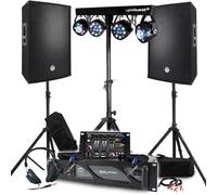 Pack Sono BM Bmsonic Amplificatore 2000 W, Altoparlanti passivi 2 x 700 W, Piedi, Mixer, Portici 8 Luci Xperformer