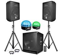 'Pack sono completo bms1812 USB/Bluetooth 2400 W SUB 18 "+ 2 altoparlanti 12 + piedi + cavi + TEL + 2 sixmagic