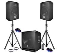 'Pack sono completo bms1812 USB/Bluetooth 2400 W SUB 18 "+ 2 altoparlanti 12 + piedi + cavi + TEL + 2 UFO