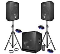 'Pack sono completo bms1812 USB/Bluetooth 2400 W SUB 18 "+ 2 altoparlanti 12 + piedi + cavi + TEL + 3 OVNI