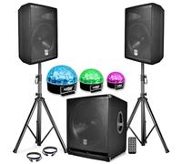 'Pack sono completo bms1812 USB/Bluetooth 2400 W SUB 18 "+ 2 altoparlanti 12 + piedi + cavi + TEL + 3 sixmagic