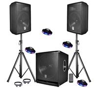 'Pack sono completo bms1812 USB/Bluetooth 2400 W SUB 18 "+ 2 altoparlanti 12 + piedi + cavi + TEL + 4 OVNI