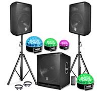 'Pack sono completo bms1812 USB/Bluetooth 2400 W SUB 18 "+ 2 altoparlanti 12 + piedi + cavi + TEL + 4 sixmagic