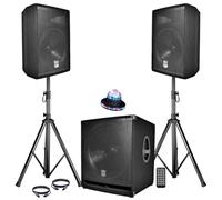 'Pack sono completo bms1812 USB/Bluetooth 2400 W SUB 18 "+ 2 altoparlanti 12 + piedi + cavi + TEL + roundiams