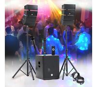 Pack Sono DJ 1200W BM Bmsonic 2 altoparlanti satellitari ENORME SUB 38cm USB/Bluetooth, 2 microfoni, animazione, matrimonio, battesimo, sera
