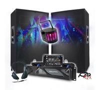 PACK SONO DJ 3400W Amplificatore 2000W Coppia di altoparlanti 2x700W Mixer Cuffie DJ, Cavi e Micro, Illuminazione LED