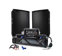 Pack Sono DJ BM Bmsonic Amplificatore 1000 W, Coppia di altoparlanti passivi 2 x 300 W, mixer, cuffie, cavi e microfono+chiave 32 G