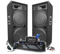 Pack Sono DJ BM Bmsonic Amplificatore 3000W, Coppia di altoparlanti passivi LSC215 2x2000W, Mixer, Cuffie DJ, Cavi, Micro+Chiave 32G