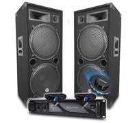 Pack Sono DJ BM Bmsonic Amplificatore 4000 W, 2 altoparlanti LSC215 2 x 2000 W, Cavi Speakon, Audio PRO, Serata Sala delle feste
