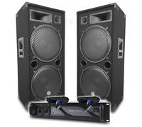 Pack Sono DJ BM Bmsonic Amplificatore 4000W, Coppia di altoparlanti passivi LSC215 2x2000W, Cavi Speakon, Audio PRO